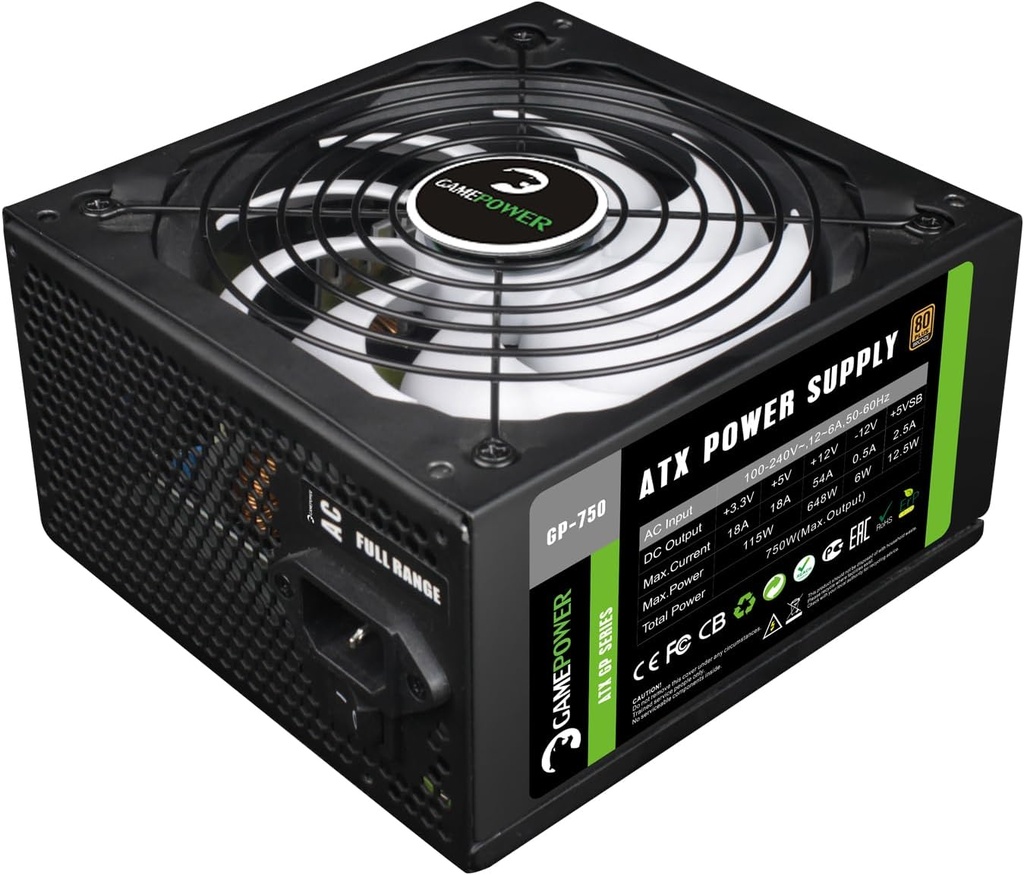 GamePower GP-750 APFC 14cm 80+ Bronze 750W Güç Kaynağı