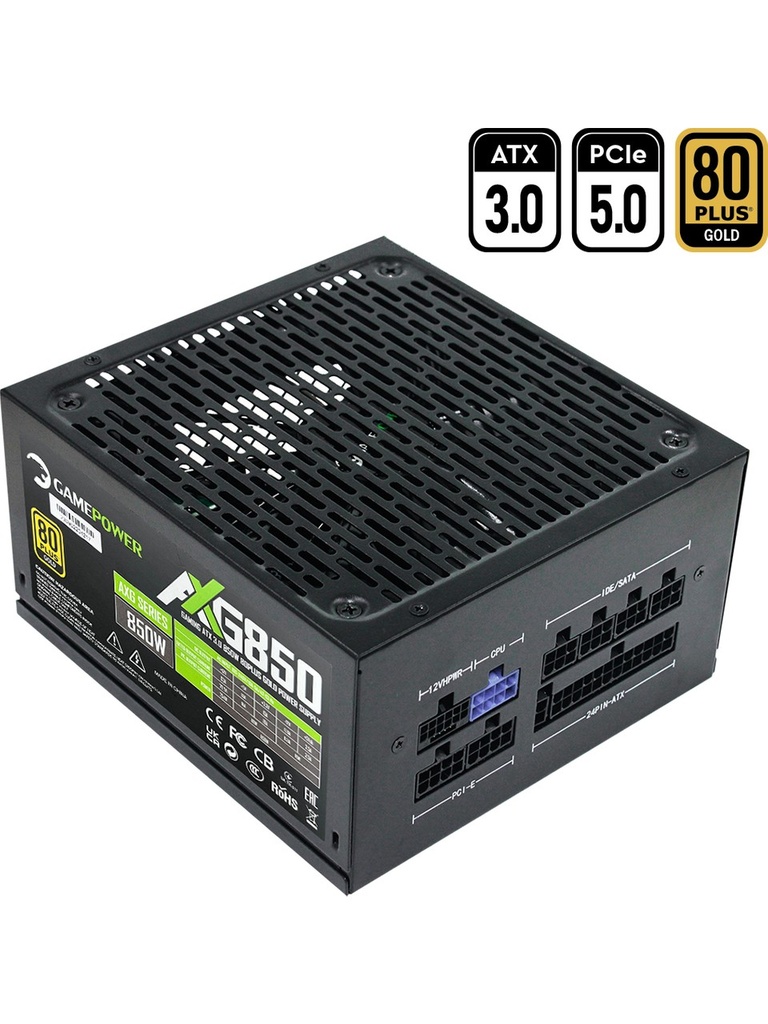 GamePower AXG-850 14CM 850W Gold 80+ ATX 3.0 PCI-E 5.0 Güç Kaynağı
