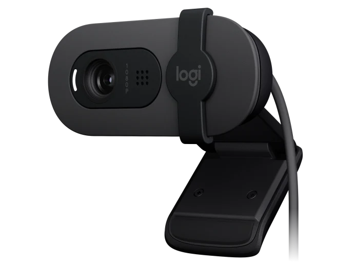 Logitech Brio 100 960-001585 Full HD 1080P Webcam with Microphone, Graphite