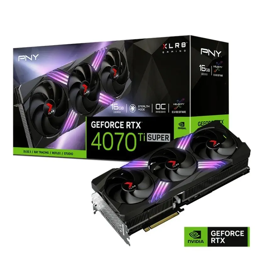 PNY RTX 4070 Ti SUPER RGB 16GB XLR8 Verto OC EPIC-X GDDR6X 256Bit Gaming Graphics Card
