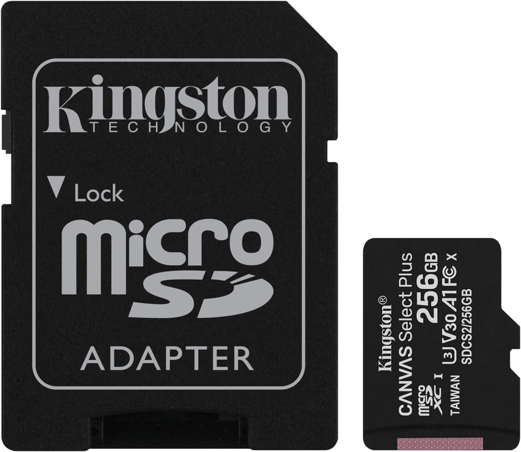 Kingston Canvas Select Plus Serisi 256GB 100MB/s  A1 C10 Micro SD Kart