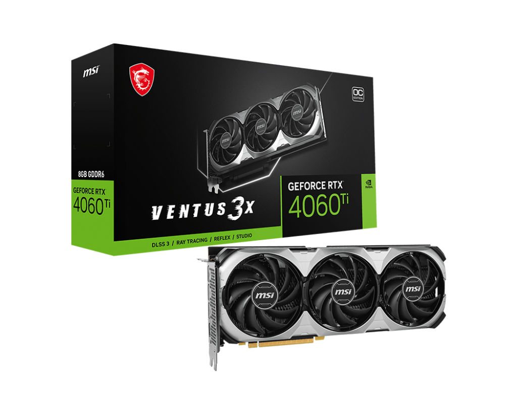 MSI GeForce RTX 4060 Ti Ventus 3X E 8G OC GDDR6 128Bit Gaming Graphics Card