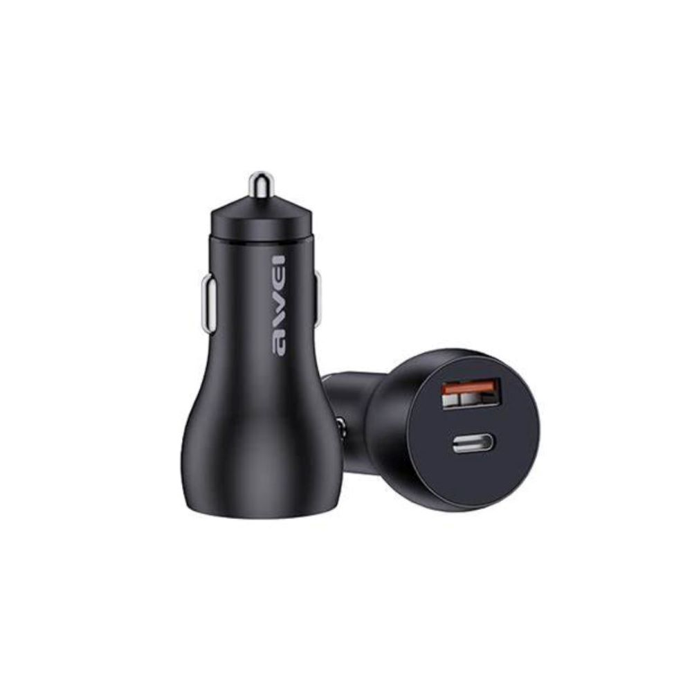 Awei C-822 18W PD 8 Pin + 18W QC 3.0 USB Arayüzü Araç Şarj Cihazı