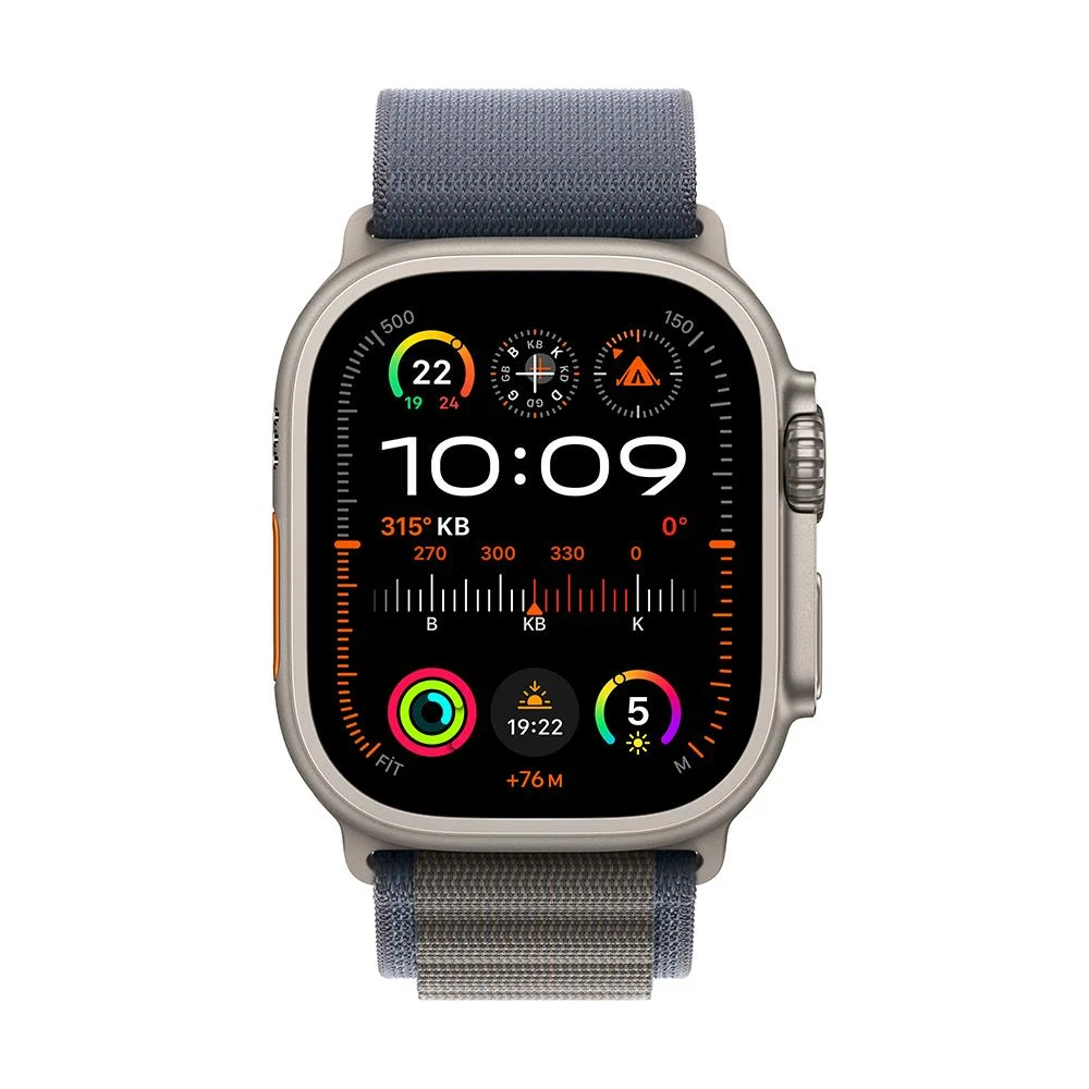 Apple Watch Ultra 2 GPS + Cellular 49mm Akıllı Saat, Mavi Titanyum