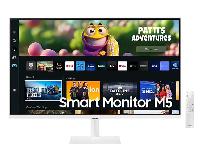 Samsung VA Smart Monitor 32" M50C Series FHD Smart Speakers and Remote Control Monitor, White