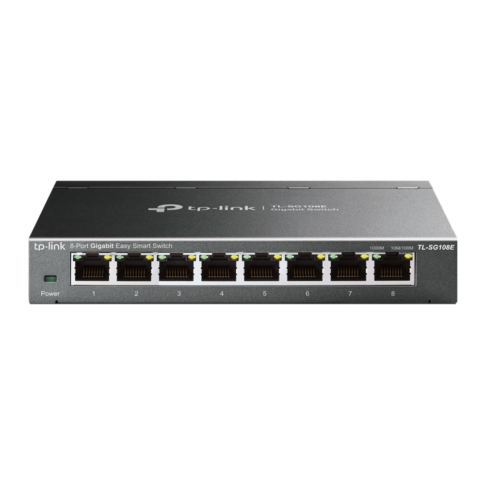 TP-Link TL-SG108E 8 Port 10/100/1000 Mbps Gigabit Metal Kasa Switch
