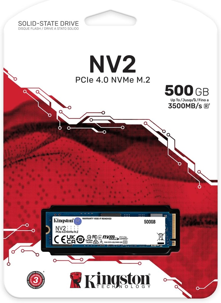 Kingston NV2 Series SNV2S/500G PCI-Express 4.0 500 GB M.2 SSD Harddisk