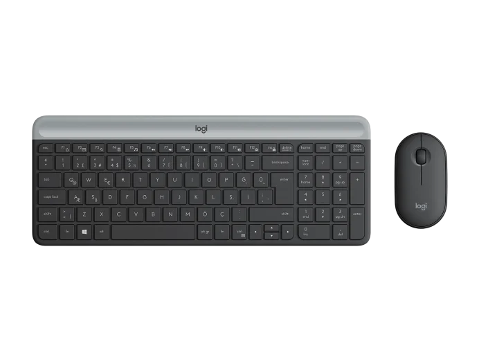 Logitech MK470 920-009435 Kablosuz Klavye Mouse Seti, Siyah