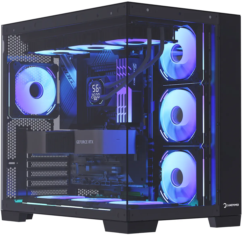GamePower Warcry Pulse Series 4x12Cm ARGB Fan Tempered Glass ATX Gaming Case