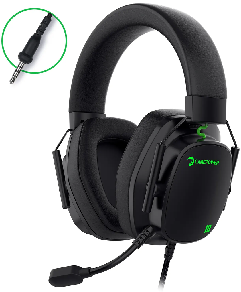 Gamepower Kai Titanium X Siyah Manyetik Pad Gaming Kulaklık 2*3.5mm Jak Dönüştürücü Kablo Hediyeli