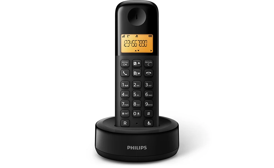 Philips D1601B/01 Kablosuz Dect Telsiz Telefon, Siyah