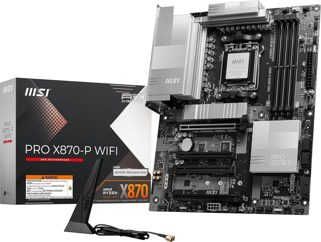 MSI Pro X870-P Wi-Fi AMD X870 Socket AM5 DDR5 8200MHZ(OC) M.2 Motherboard