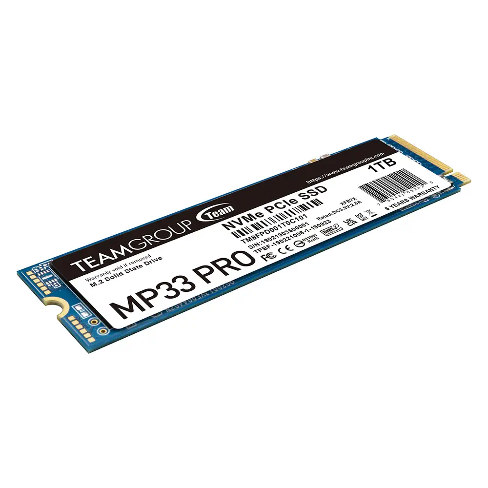 Team MP33 Pro Series 1TB 3500/3000MB/s NVMe PCIe Gen3x4 M.2 SSD Disk