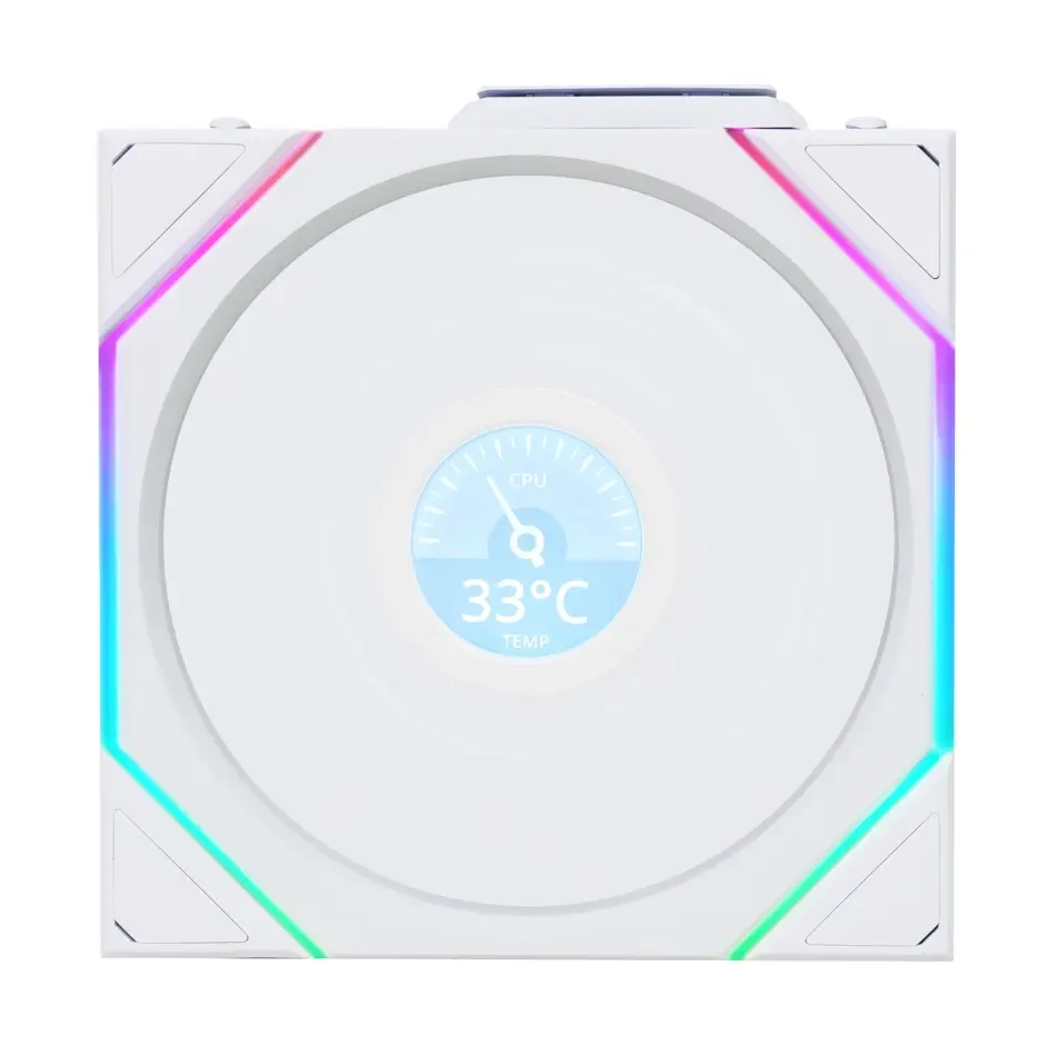 Lian Li G99.12TLLCD1W1W.00 Uni Fan TL LCD Wireless 1x120mm Kasa Fanı, Beyaz