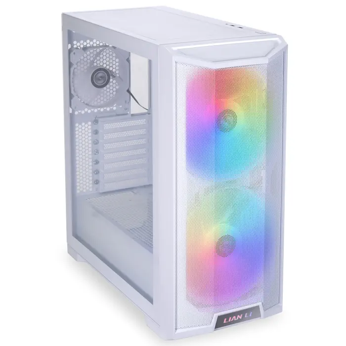 Lian Li Lancool 215 Snow RGB Mid-Tower E-ATX Gaming Case, White