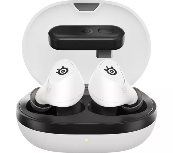 SteelSeries SSH61682 Arctis GameBuds Bluetooth Gaming Headset, White