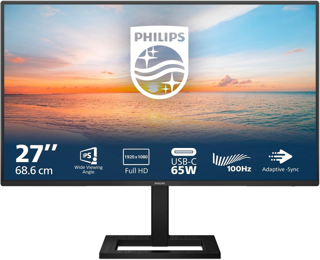 Philips 27E1N1300AE 27" Screen IPS 4ms 100Hz HDMI USB USB-C Monitor