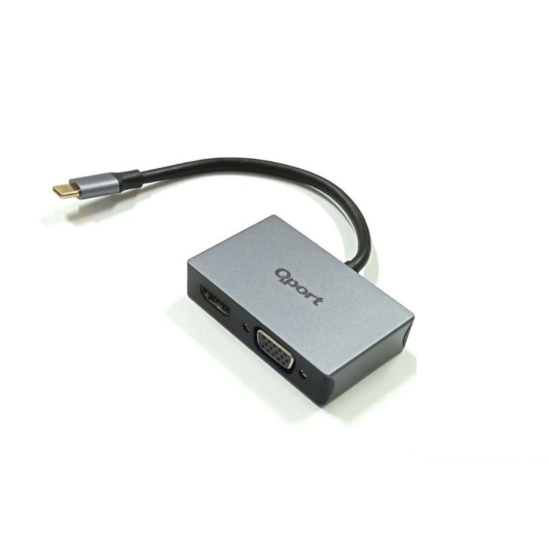 QPort Q-THV2 Type-C To HDMI+VGA Converter