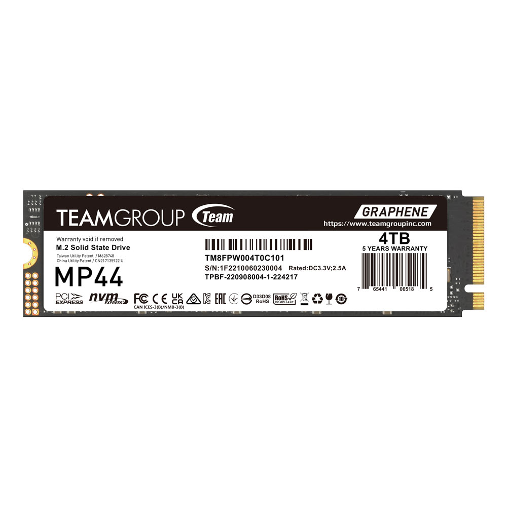 Team MP44 Series Graphene SSD 4TB M.2 NVMe PCI Express 4.0