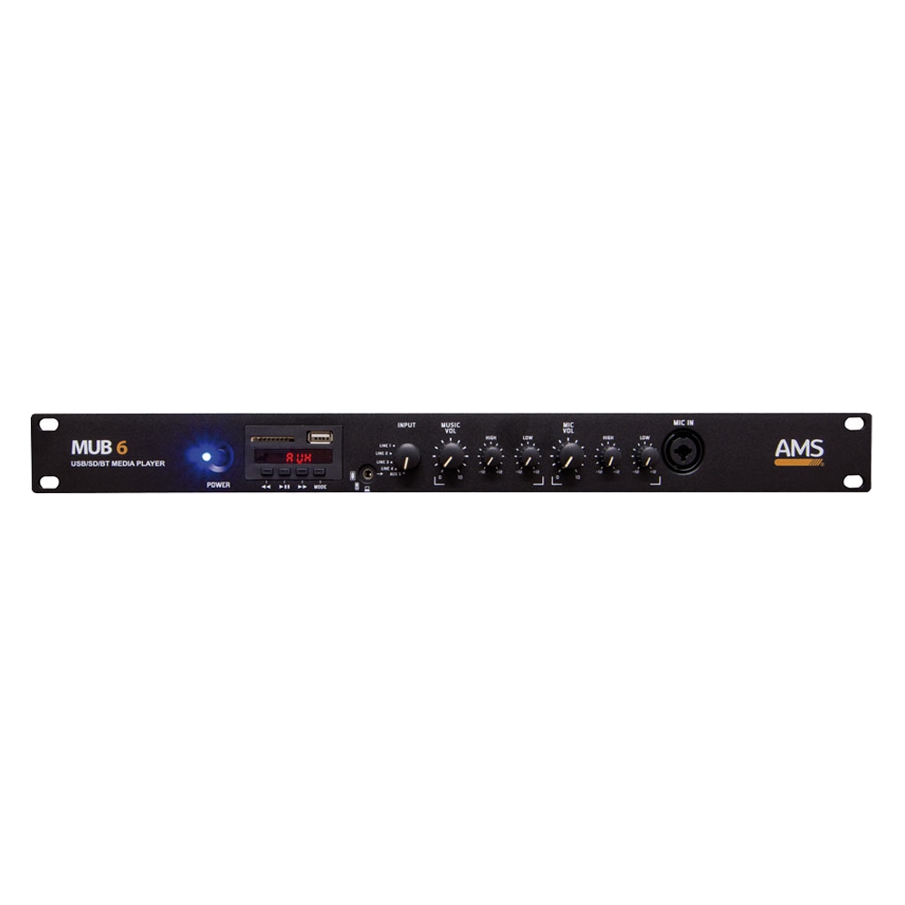 Ams MUB 6 USB/SD/BT 19" Multimedia Player, Black