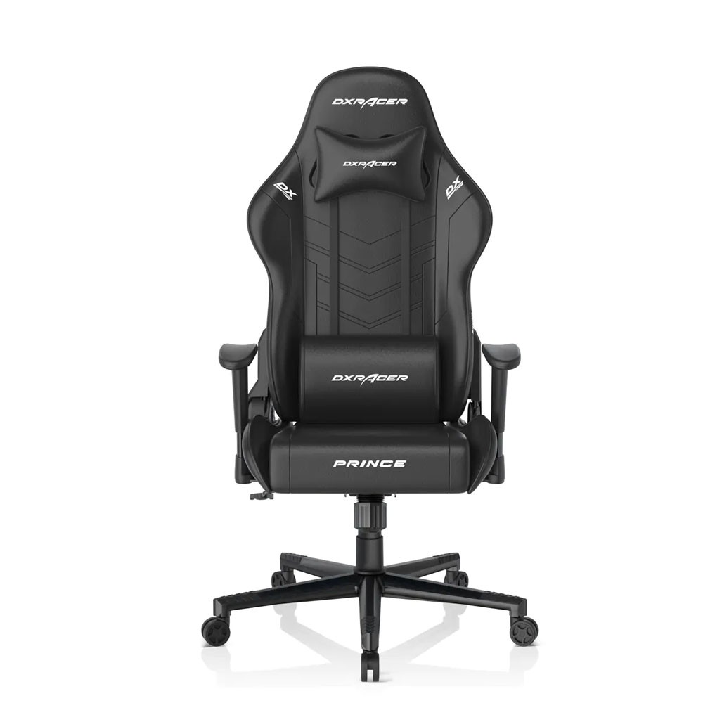 DXRacer P132 Prince Serisi Yumuşak Yüzeyli 1D Kolçaklar 130 Kg Oyuncu Koltuğu, Siyah