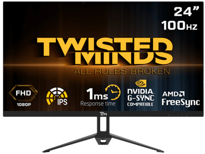 Twisted Minds ECO Series Flat 24 FHD, 100 HZ, IPS, 1ms Gaming Monitor