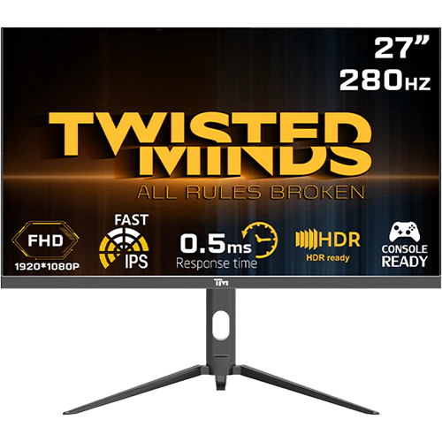 Twisted Minds Supreme Series Flat 27" FHD 280HZ 0.5MS Fast IPS HDMI 2.1 Gaming Monitor