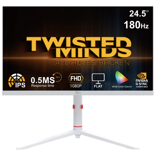Twisted Minds Frost Serisi 24" FHD 180HZ 0.5MS Fast IPS HDMI 2.1 Oyuncu Monitor, Beyaz