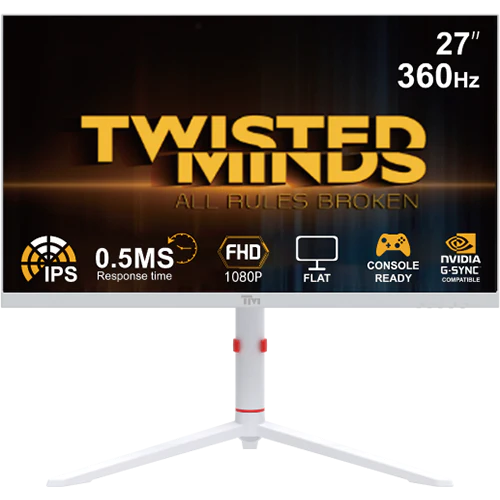Twisted Minds Frost Serisi 24" FHD 360HZ 0.5MS Fast IPS HDMI 2.1 Gaming Monitor, Beyaz