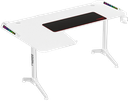 Twisted Minds TM-Y-LW-RGB Warrior L Şekilli Oyuncu Masası RGB Sol, Beyaz