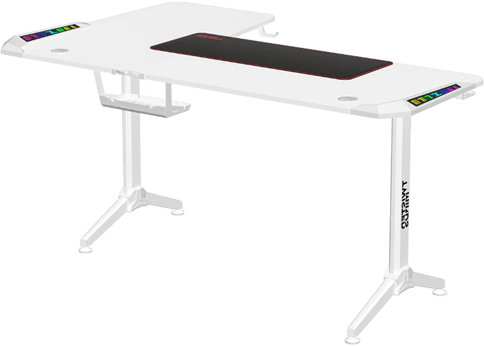 Twisted Minds TM-Y-RW-RGB Warrior L Shaped Gaming Desk RGB Right, White