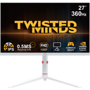 Twisted Minds Frost Serisi 27" FHD 360HZ 0.5MS Hızlı IPS HDMI 2.1 Oyun Monitörü, Beyaz