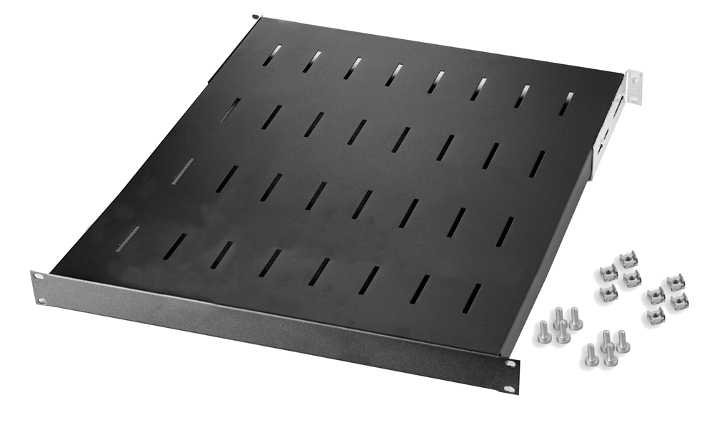 Mirsan 19" 1U 600mm Sabit Raf, Siyah