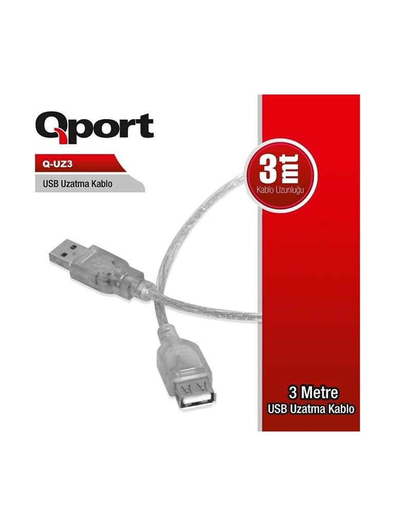 Qport Q-UZ3 USB 2.0 Extension Cable 3 Meters