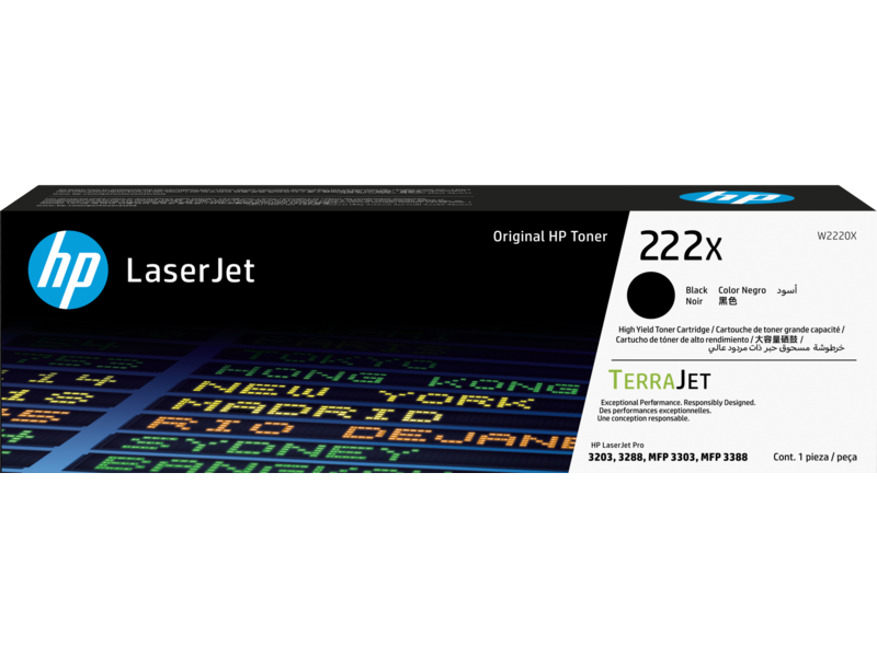 HP 222X W2220X High Yield Original LaserJet Toner Cartridge, Black
