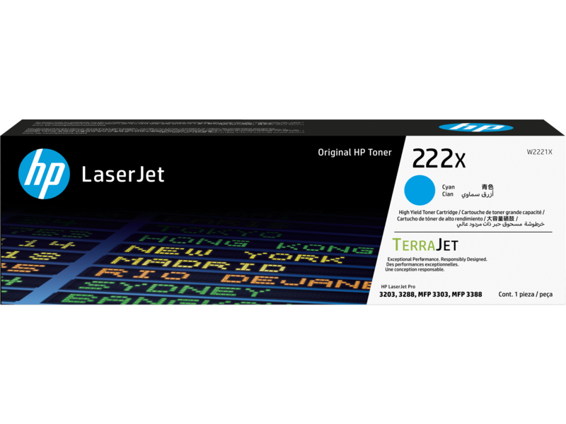 HP 222X W2221X High Yield Original LaserJet Toner Cartridge, Blue
