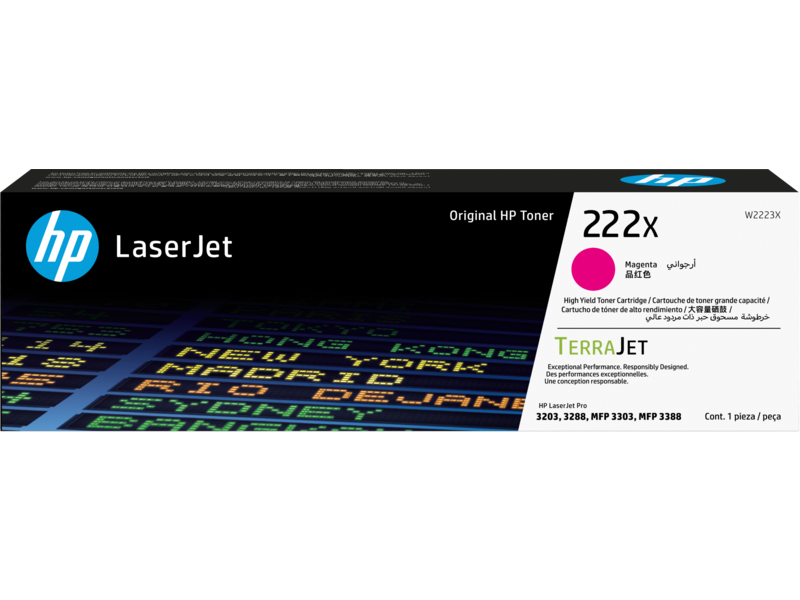 HP 222X W2223X High Yield Original LaserJet Toner Cartridge, Red