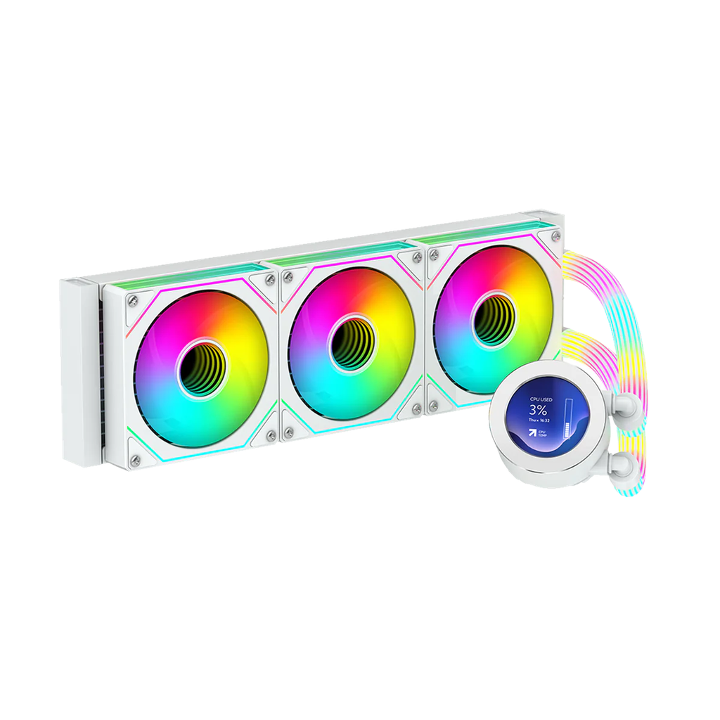 GameOn Kraken N360 360mm 1800 RPM, LCD Ekran Sıvı CPU Soğutucu, Beyaz