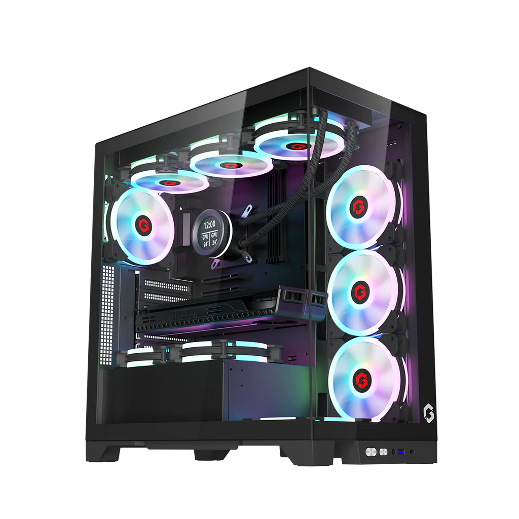 GameOn GO-EMPERORIV-M Emperor Midnight IV Series Mid Tower Gaming Case, Black