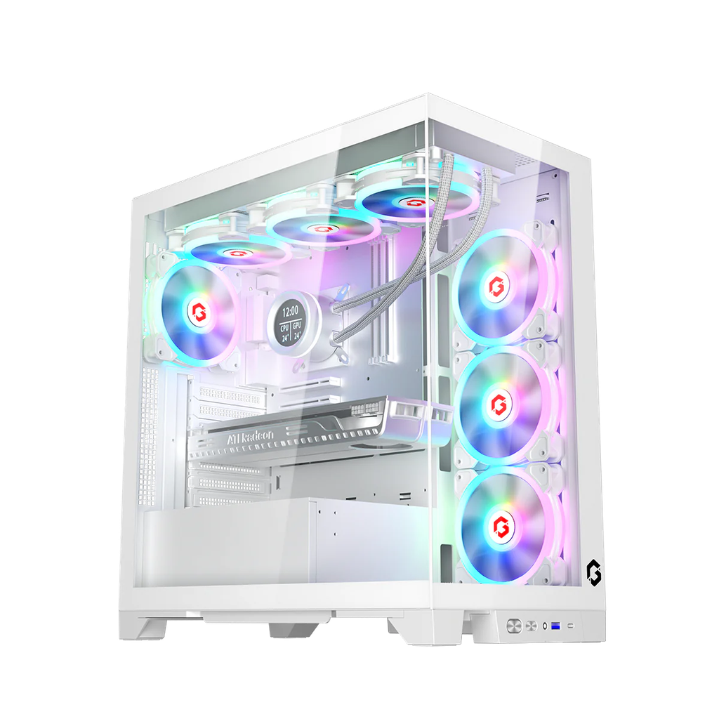 GameOn GO-EMPERORIV-A Emperor Midnight IV Series Mid Tower Gaming Case, White