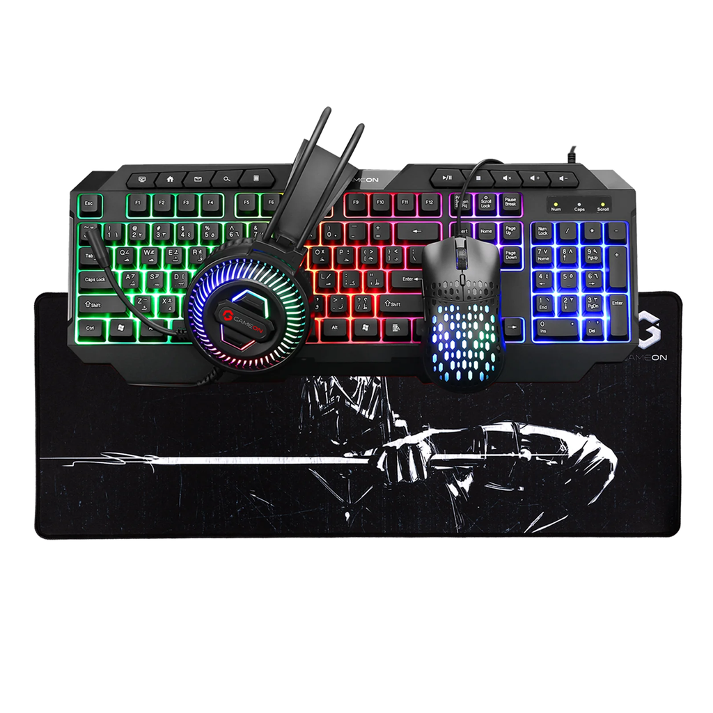 GameOn Cypher XL All-in-One Keyboard, Headset, Mouse, Mousepad Gaming Bundle