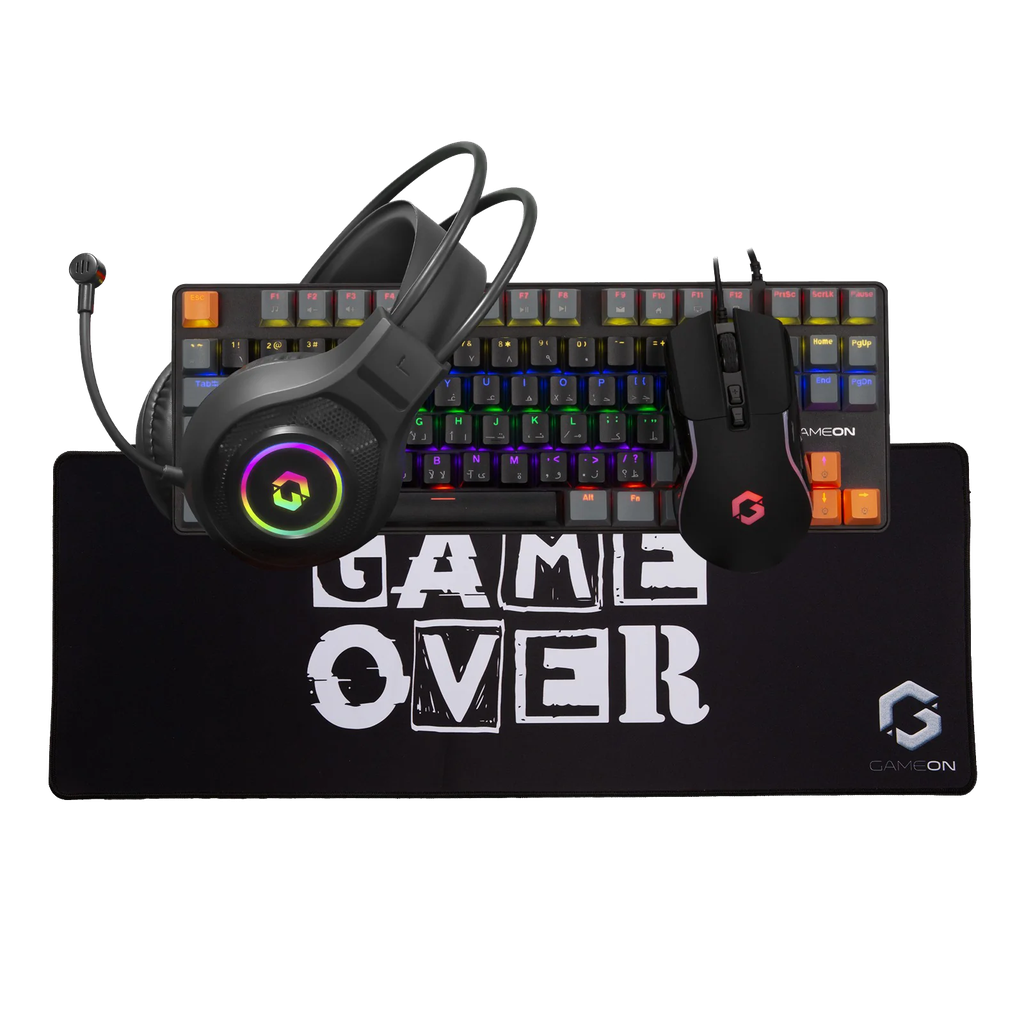 GameOn Viper X All-in-One Keyboard, Headset, Mouse, Mousepad Gaming Bundle