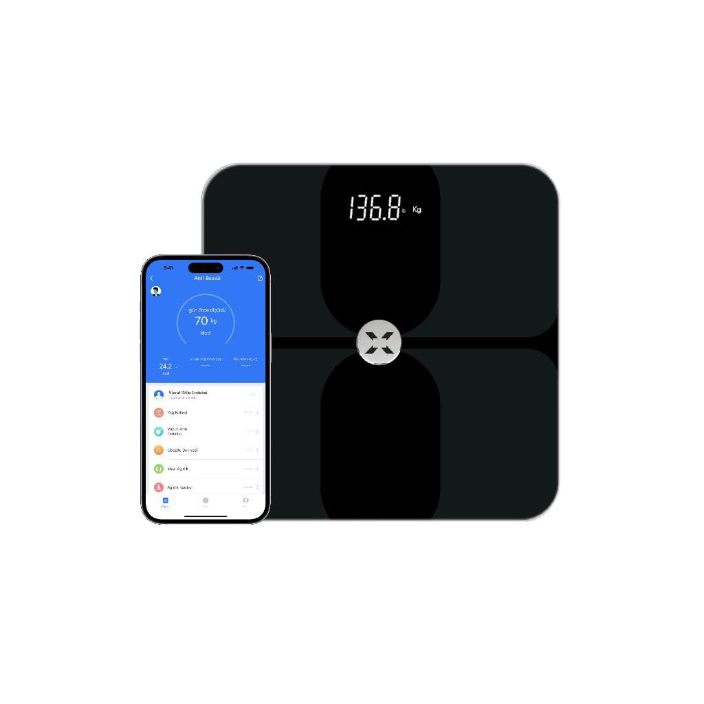Xenon Smart X8703 Akıllı Dijital Tartı Baskül Yağ Su Kas Vücut Kitle Endeksi Kilo Ölçer Bluetooth Tartı
