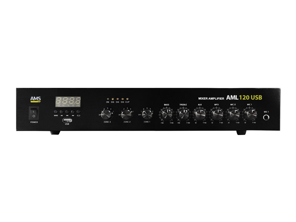 AMS AML 120 USB MKII Profesyonel Ses Amplifikatörü 120 Watt