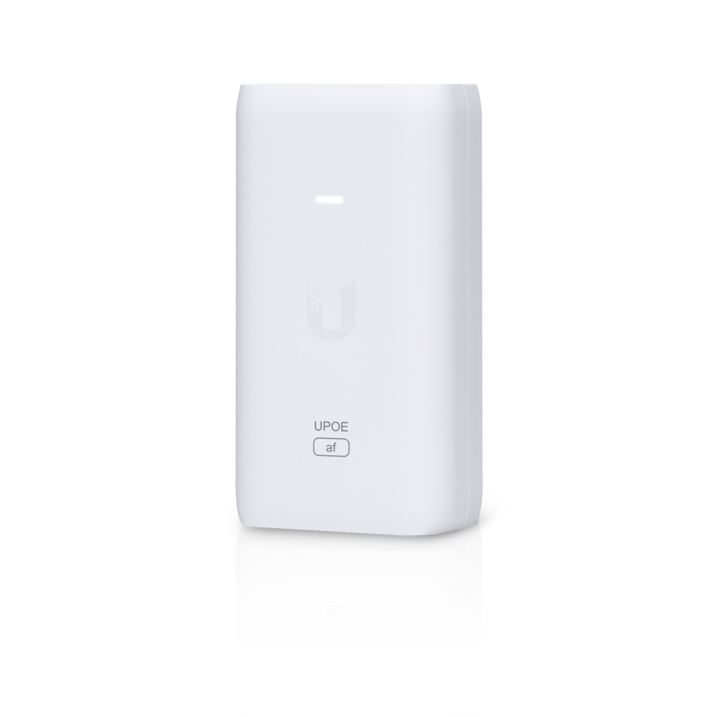 Ubiquiti UniFi U-POE-AF Gigabit 802.3AT, 48 VDC 0.32A Supported PoE Injector