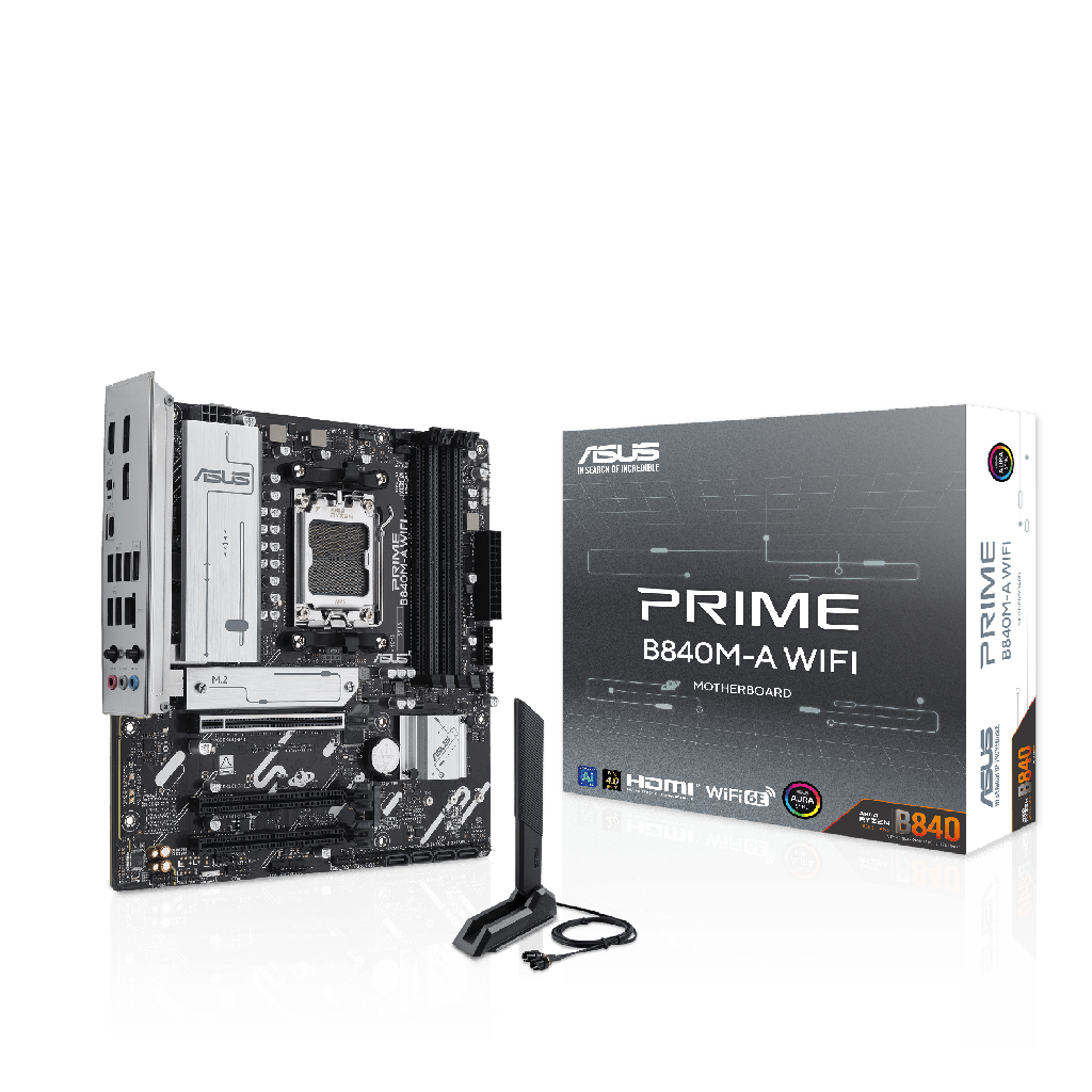 Asus Prime B840M-A Wi-Fi AMD AM5 DDR5 Micro 2xDP HDMI 3xM2 USB3.2 ATX Motherboard