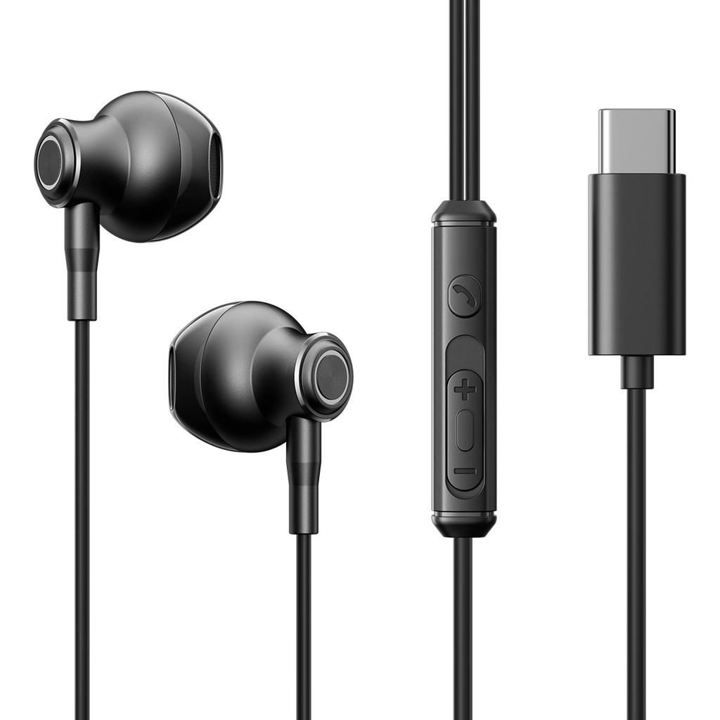 Joyroom JR-EC07 Wired Type-C Headphones with Microphone, Black