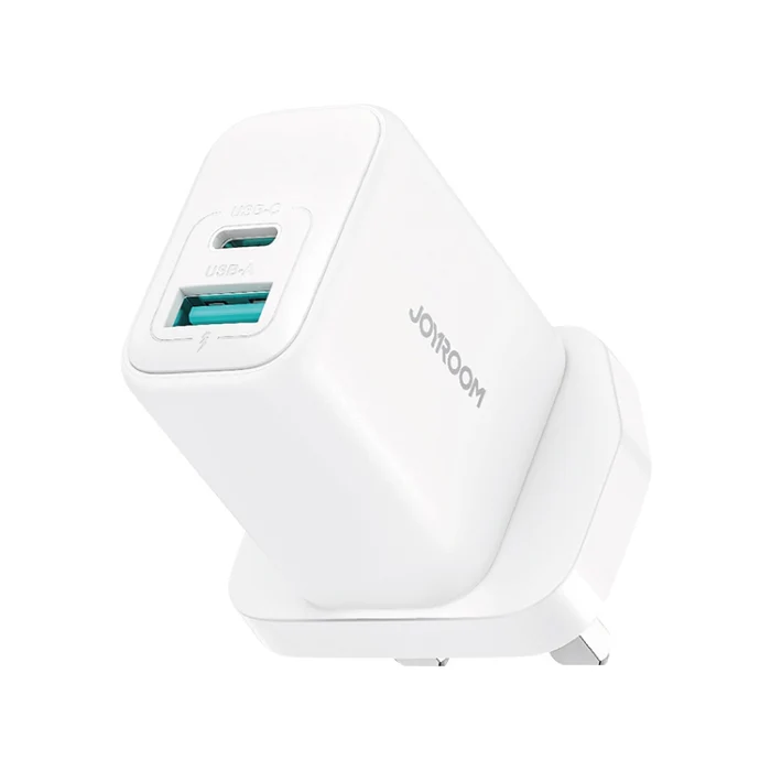 Joyroom JR-TCF21 UK 20W Dual Port (A+C) Fast Charger Adapter, White