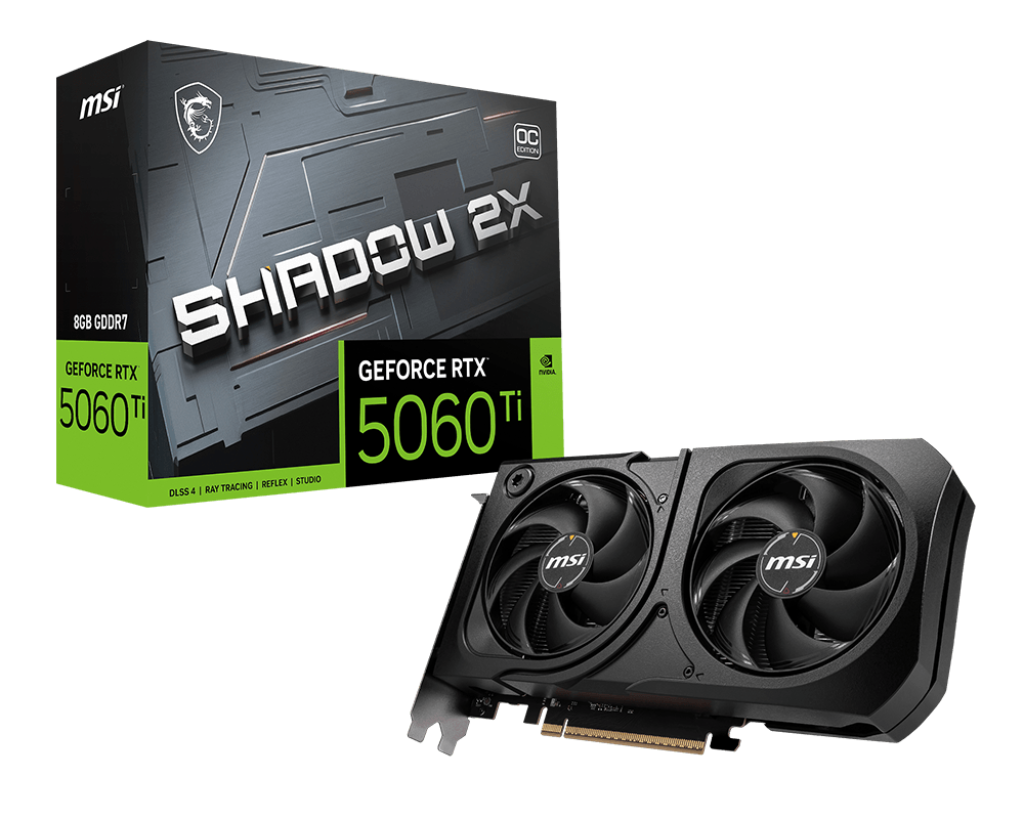 MSI GeForce RTX™ 5060 8G Shadow 2X OC G5060-8S2C 128 Bit GDDR7 8 GB Graphics Card