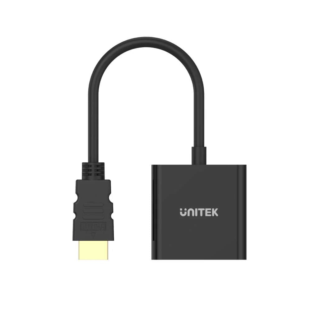 Unitek Y-6333 HDMI to VGA/3.5MM Audio Supported Black Converter Cable